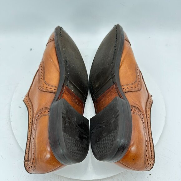 Allen Edmonds Strand Men Sz 11.5D Brown Leather Brogue Cap Toe Oxford Dress Shoe - Picture 6 of 11